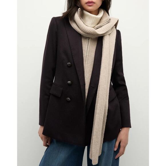 VERONICA BEARD Dickey tan Brown NWT NASSAU OATMEAL Wool Scarf sweater Vest - Picture 2 of 6